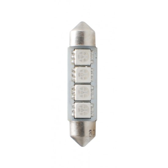 ΛΑΜΠΑΚΙΑ ΠΛΑΦΟΝΙΕΡΑΣ C5W/C10W 12V 0,96W SV8,5 41mm CAN-BUS LED 4xSMD5050 PREMIUM ΜΠΛΕ 1ΤΕΜ. Πλαφονιέρας