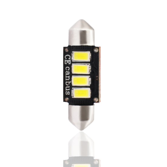 ΛΑΜΠΑΚΙΑ ΠΛΑΦΟΝΙΕΡΑΣ C5W/C10W 12V 2W SV8,5 36mm CAN-BUS+RADIATOR LED 4xSMD5730 PREMIUM ΛΕΥΚΟ - 1 ΤΕΜ. Πλαφονιέρας