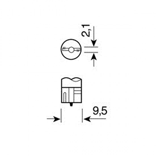 ΛΑΜΠΑ ΑΚΑΛΥΚΗ 12V/2W Τ10 Χωρίς Κάλυκα