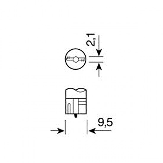 ΛΑΜΠΑ ΑΚΑΛΥΚΗ 12V/W3W 3W Χωρίς Κάλυκα