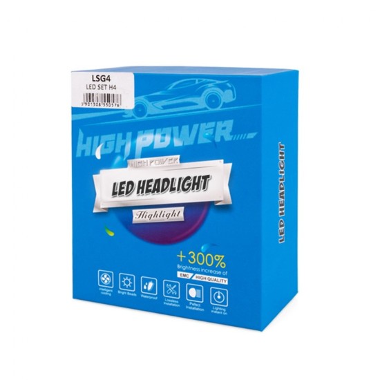 H4  12>24V 6.500K 5.000lm 50W CSP1860 LED LSG SERIES +300% KIT M-TECH - 2 ΤΕΜ. Λάμπες