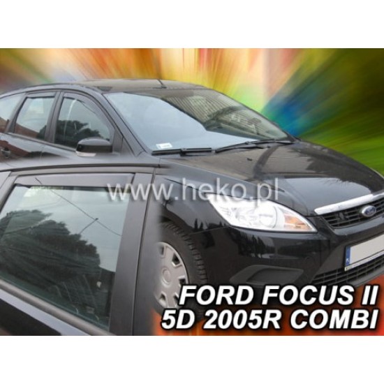 FORD FOCUS (MK2) 5D (COMBI) 2004-2011 ΣΕΤ ΑΝΕΜΟΘΡΑΥΣΤΕΣ ΑΥΤΟΚΙΝΗΤΟΥ ΑΠΟ ΕΥΚΑΜΠΤΟ ΦΙΜΕ ΠΛΑΣΤΙΚΟ HEKO - 4 ΤΕΜ. Ανεμοθραύστες